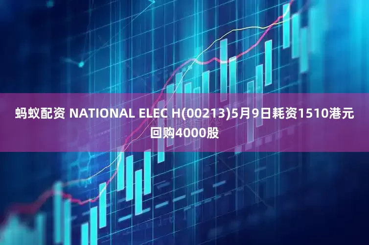 蚂蚁配资 NATIONAL ELEC H(00213)5月9日耗资1510港元回购4000股
